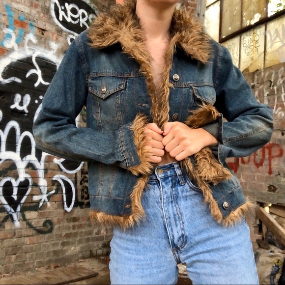 XOXO Jackets & Blazers - XOXO Jeans Faux Fur Trim Denim Jacket